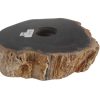 Beautiful petrified wood candle holder